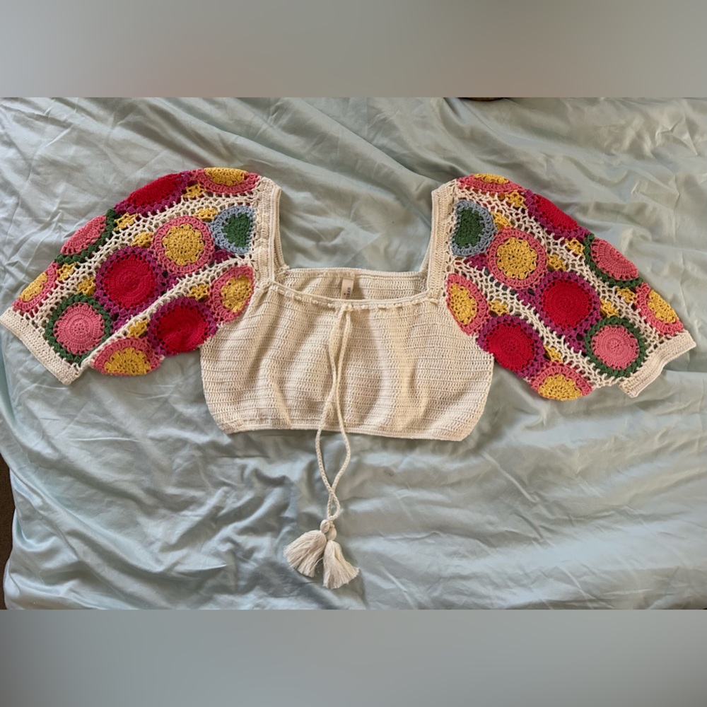 Spell and The Gypsy Let the Sunshine In Crochet Top Size Medium